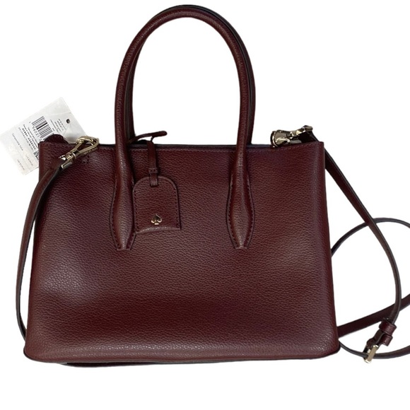 NWT Kate Spade Eva Small Top Zip Satchel in Cherrywood Red - Picture 3 of 14